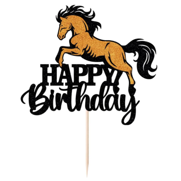Topper urodzinowy na tort Koń Konik Happy Birthday 15433