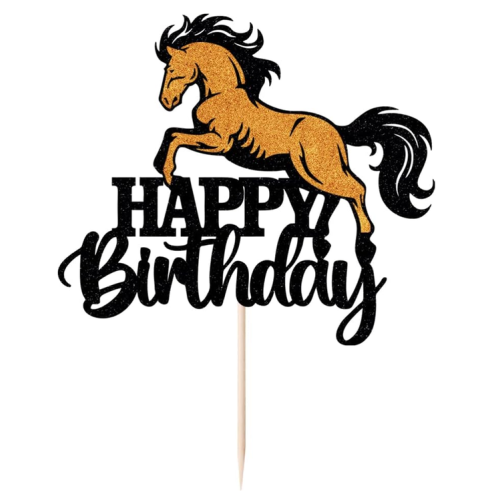 Topper urodzinowy na tort Koń Konik Happy Birthday 15433