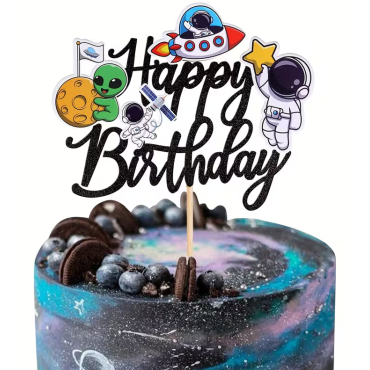 Topper urodzinowy na tort Kosmos Happy Birthday 15434