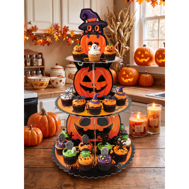 Stojak na babeczki ciasto ciastka Dynie Duszki Halloween 15470