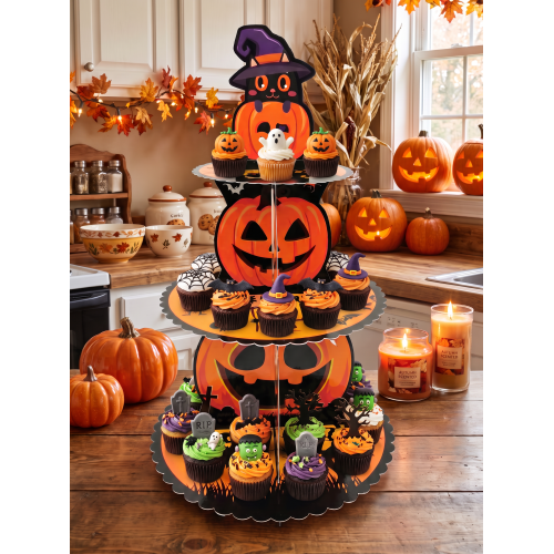 Stojak na babeczki ciasto ciastka Dynie Duszki Halloween 15470
