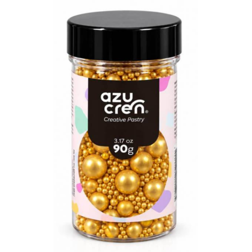 Azucren Posypka cukrowa Perełki Złote 90g AZ02330