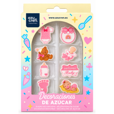 Azucren Figurki cukrowe do dekoracji wypieków Baby Girl AZ02278