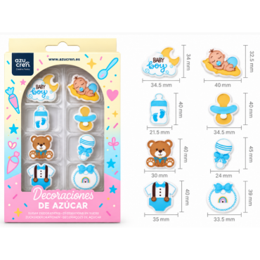 Azucren Figurki cukrowe do dekoracji wypieków Baby Boy AZ02277