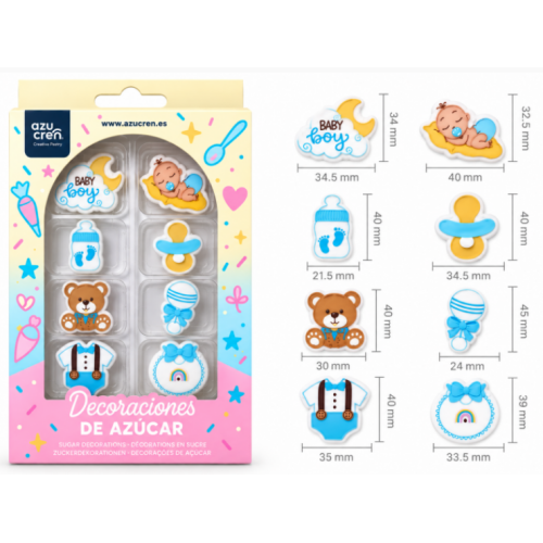 Azucren Figurki cukrowe do dekoracji wypieków Baby Boy AZ02277