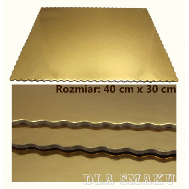 Podkład pod tort prostokątny ząbkowany 30 x 40 cm gruby