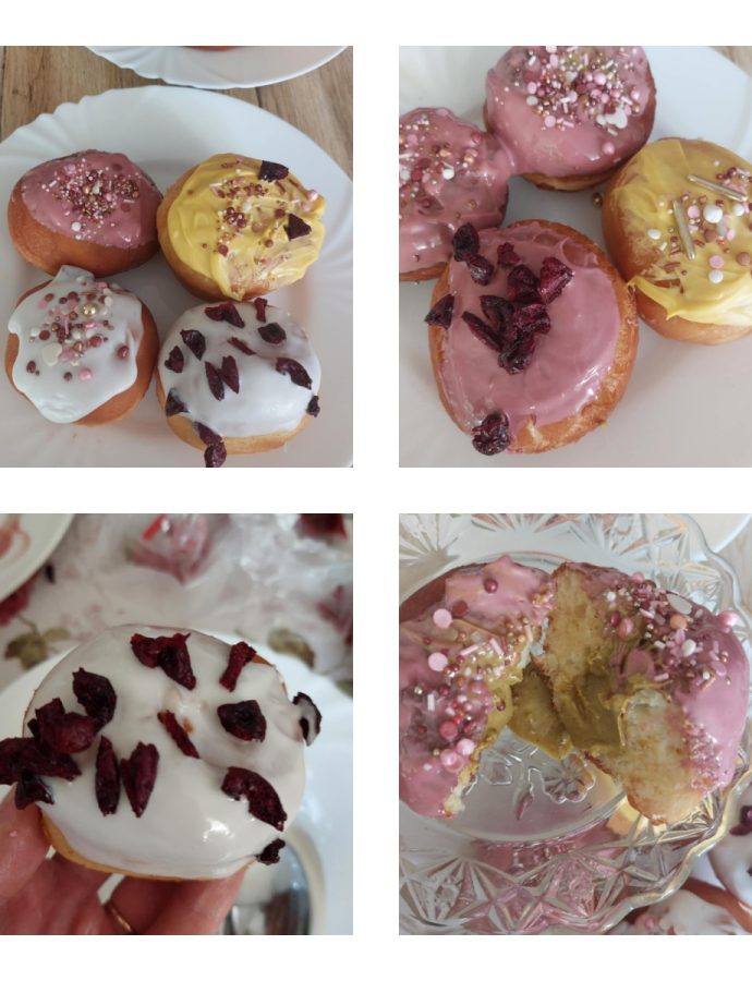 Przepis na domowe pączki z nadzieniem pistacjowym i malinowym! Idealne na Tłusty Czwartek